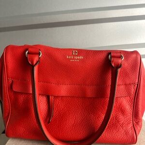 Kate Spade Red Satchel Bag with Luxurious Leather